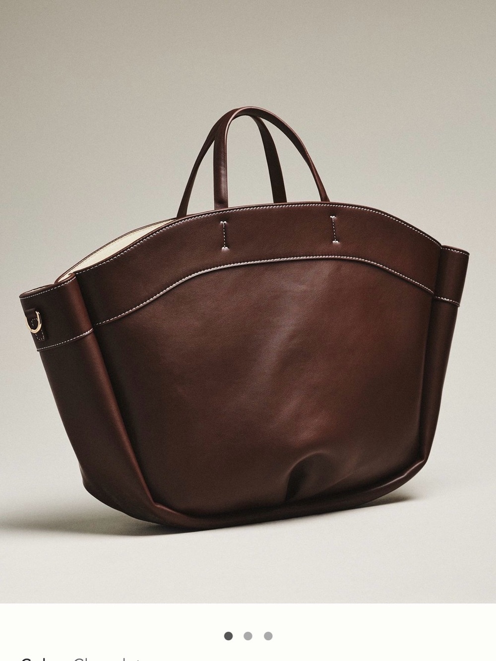 NWT new Anthropologie top handle large tote bag brown faux leather no strap